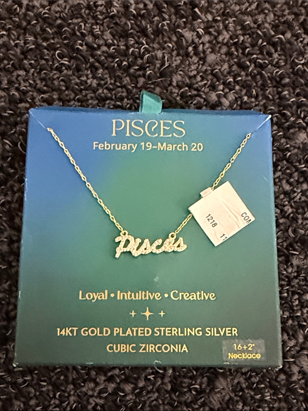 Fashion Jewelry Gold Pisces Nameplate Necklace
